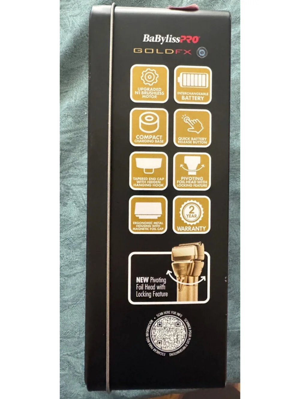 Babyliss Pro Gold FX FX ONE Professional Double Foil Shaver FX79FSG Cordless